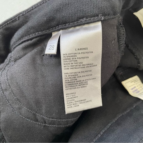L'AGENCE BRAND NEW 'THE SOLANA' BLACK FLARED TUXEDO STRIPED JEANS SIZE 28 NWOT - Picture 8 of 13